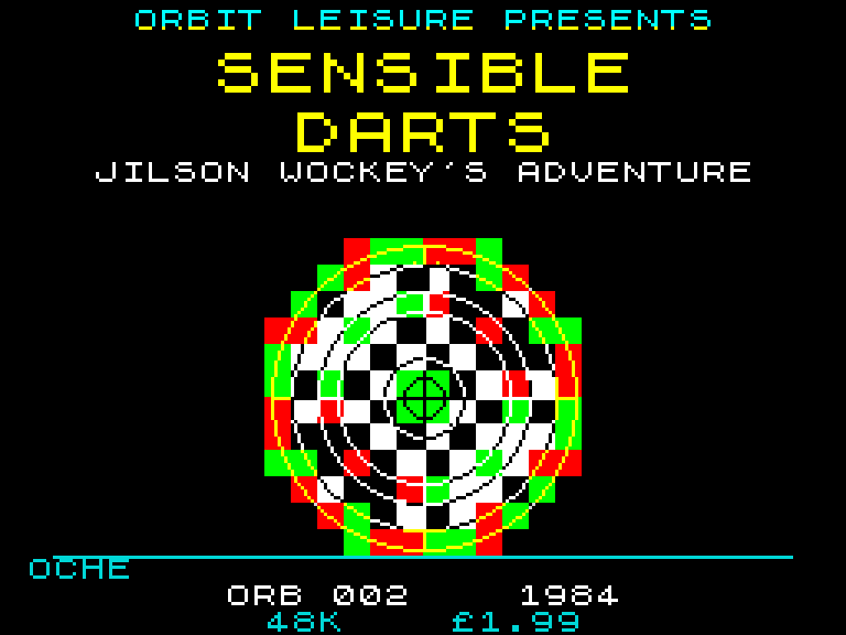 Loading screen: a dartboard with a dart in the 20, and the oche