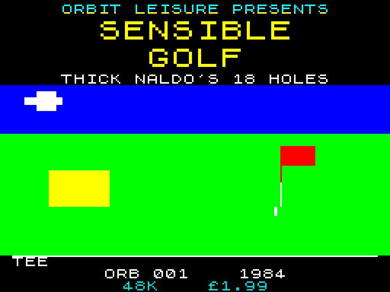 Loading screen: a fairway, a bunker, and a flag on the green